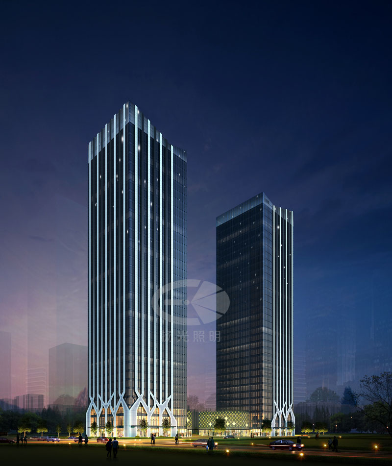寫(xiě)字樓夜景亮化設(shè)計(jì)效果圖