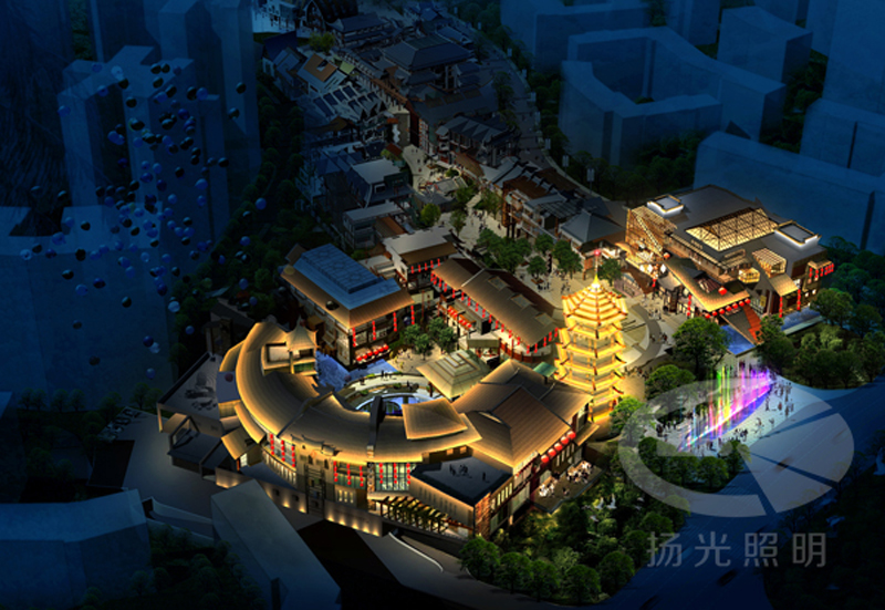 古鎮(zhèn)夜景亮化設計效果圖
