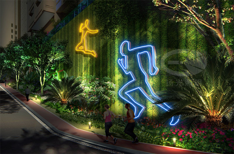 社區(qū)花園夜景燈光設(shè)計效果圖